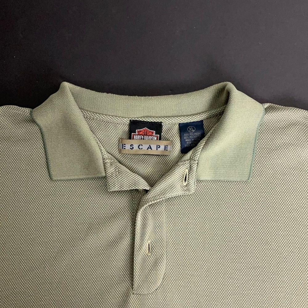 Harley Davidson Pomona Valley Montclair CA Men’s Short Sleeve Polo Green Size XL - Picture 2 of 6